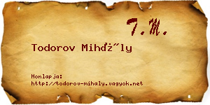 Todorov Mihály névjegykártya